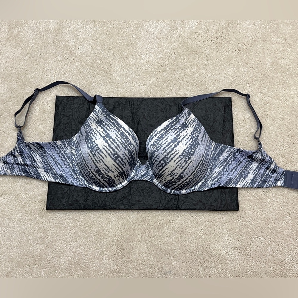 Victoria’s Secret Sexy Blue Satin Smooth Uplift Semi Demi Bra 34D
